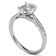 Oval Moissanite Tulip Cathedral Engagement Ring