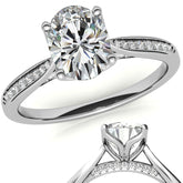 Oval Moissanite Tulip Cathedral Engagement Ring