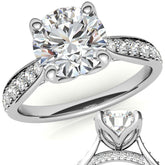 Round Tulip Cathedral Moissanite Engagement Ring