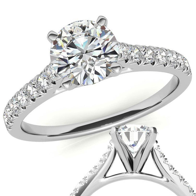 Moissanite Cathedral Engagement Ring