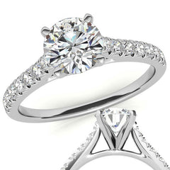 Moissanite Cathedral Engagement Ring