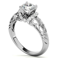 Milgrain Accented Engagement Ring