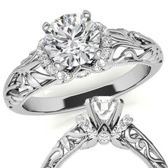 Milgrain Accented Engagement Ring
