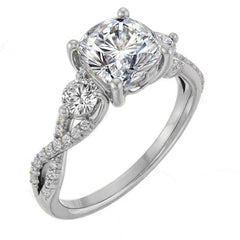 Cushion Infinity Style Engagement Ring