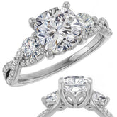 Cushion Infinity Style Engagement Ring