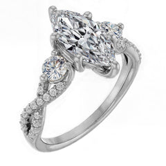 Marquise Infinity Style Moissanite Engagement Ring