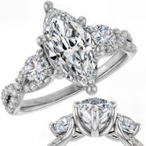 Marquise Infinity Style Moissanite Engagement Ring