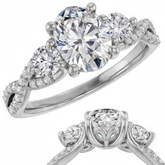 Oval Moissanite Infinity Style Engagement Ring