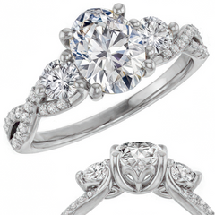 Oval Moissanite Infinity Style Engagement Ring