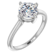 Cushion Moissanite Solitaire Ring