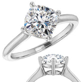 Cushion Moissanite Solitaire Ring