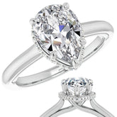 Pear Moissanite Cathedral Solitaire Ring