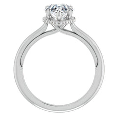 Pear Moissanite Cathedral Solitaire Ring