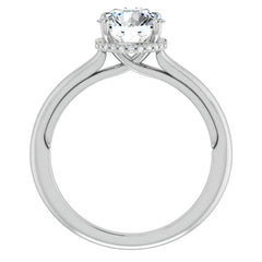 Round Brilliant Moissanite Cathedral Solitaire Ring