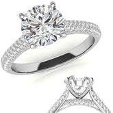 Round Brilliant Pave Cathedral Engagement Ring