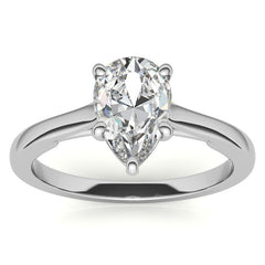 Pear Moissanite Infinity Cathedral Solitaire Ring