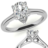 Pear Moissanite Infinity Cathedral Solitaire Ring