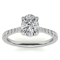 Oval Moissanite Trellis Engagement Ring