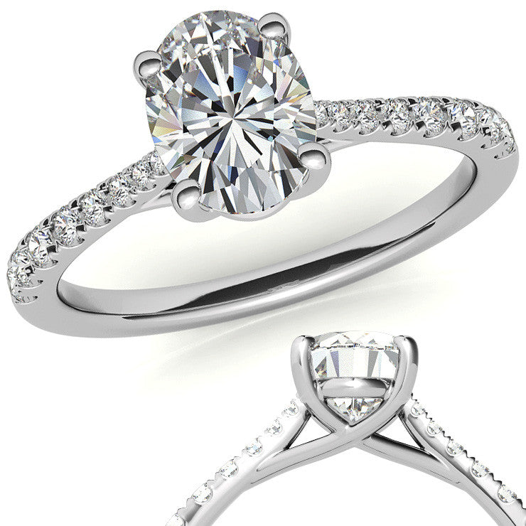 Oval Moissanite Trellis Engagement Ring