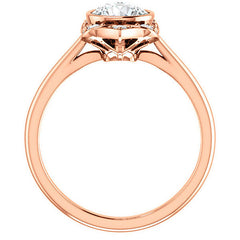 Round Moissanite Unique Engagement Ring