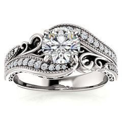 Round Antique Bypass Engagement Ring