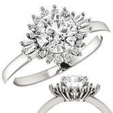 Round Moissanite Engagement Ring with Halo