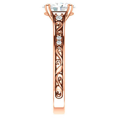 Oval Moissanite Cathedral Engagement Ring