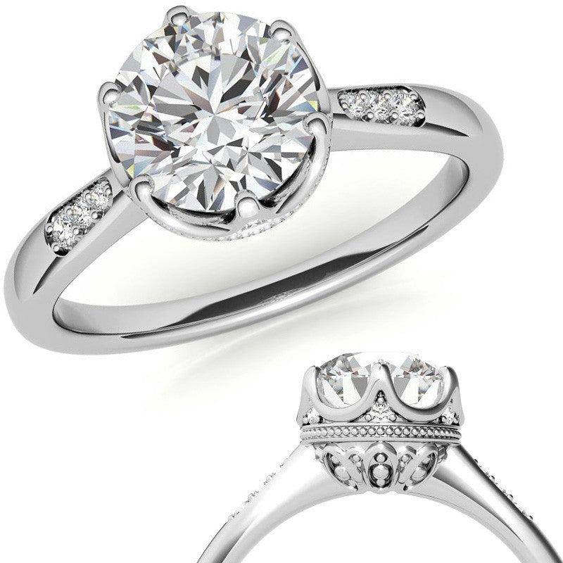 Round Brilliant Moissanite Engagement Ring