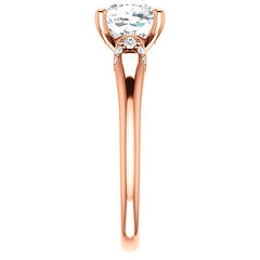 Cushion Moissanite Accented Engagement Ring