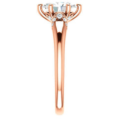 Oval Moissanite Accented Engagement Ring