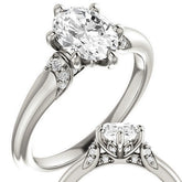 Oval Moissanite Accented Engagement Ring
