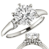 Round Moissanite Accented Engagement Ring