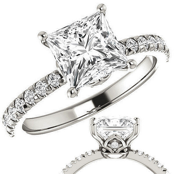 Princess Moissanite Engagement Ring