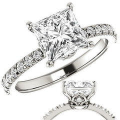 Princess Moissanite Engagement Ring