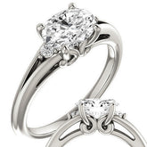 Oval Moissanite East-West Engagement Ring