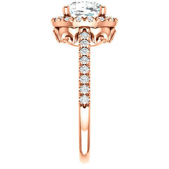 Cushion Moissanite Engagement Ring with Halo