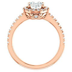 Oval Moissanite Engagement Ring with Halo