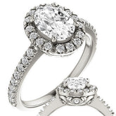 Oval Moissanite Engagement Ring with Halo