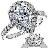 Pear Moissanite Engagement Ring with Halo