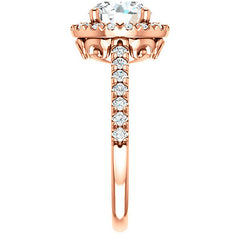 Round Moissanite Engagement Ring with Halo