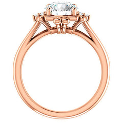 Round Moissanite Split Shank Engagement Ring