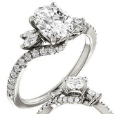 Oval Moissanite Bypass Engagement Ring