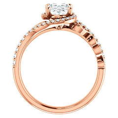 Oval Moissanite Bypass Engagement Ring