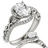 Oval Moissanite Bypass Engagement Ring