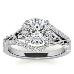 Round Moissanite Bypass Engagement Ring