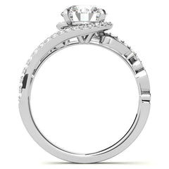 Round Moissanite Bypass Engagement Ring