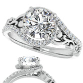 Round Moissanite Bypass Engagement Ring