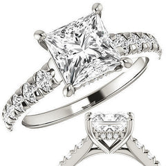 Princess cut Moissanite Engagement Ring