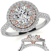 Round Double Halo Moissanite Engagement Ring