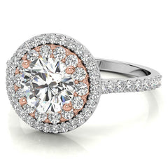 Round Double Halo Moissanite Engagement Ring